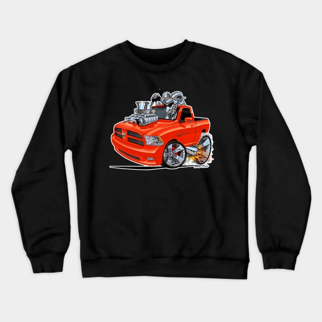 Dodge RAM ORANGE Truck Crewneck Sweatshirt by vincecrain